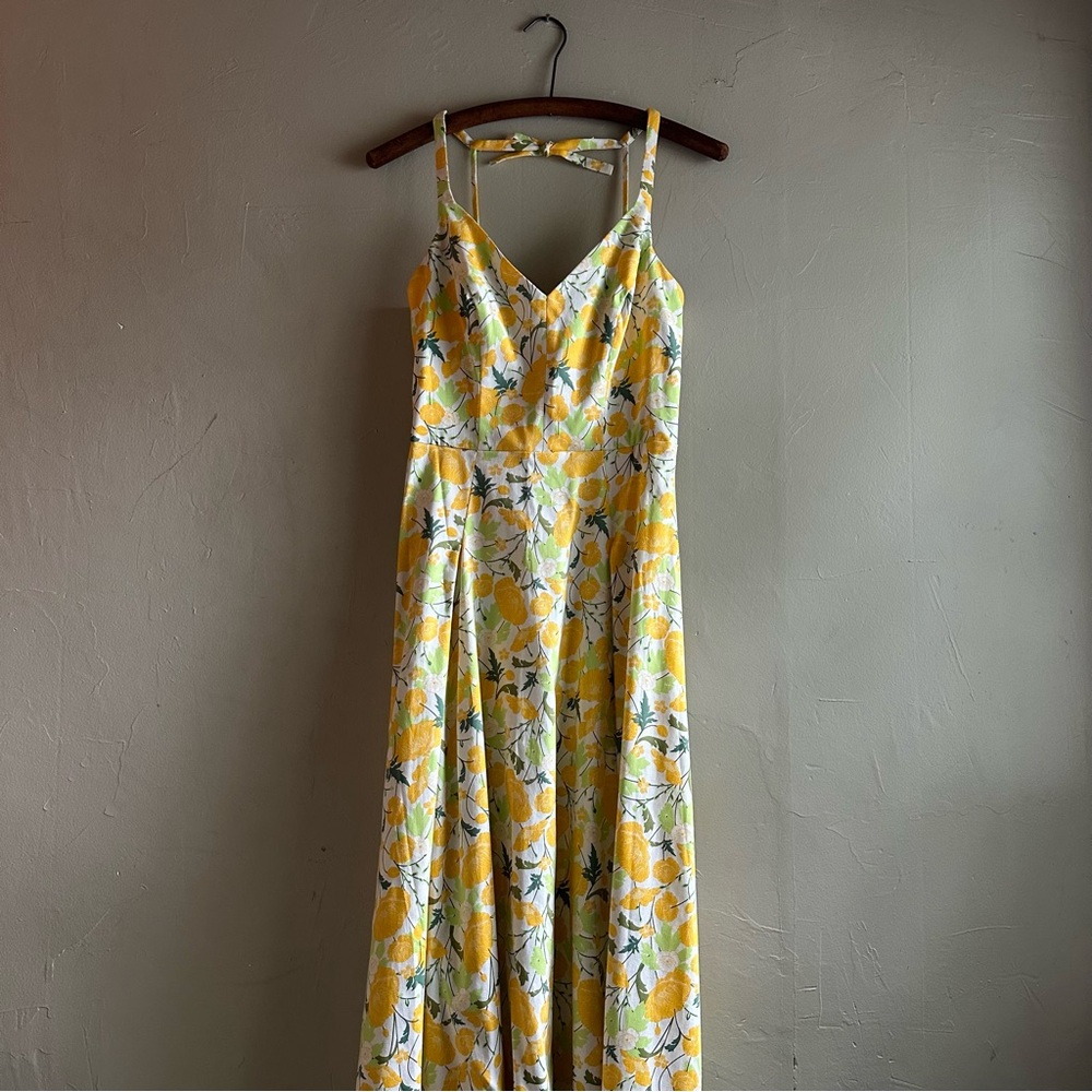 Collectif-“Bright and Beautiful” line yellow floral sleeveless sundress